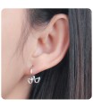 Glasses Shaped Silver Hoop Earring HO-2537